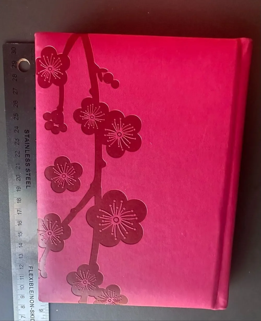 Hallmark Hardcover Journal Hot Pink Magenta Cherry Blossom Debossed Notebook